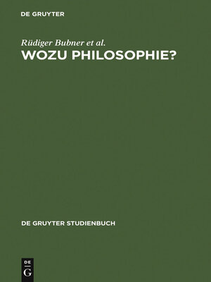 cover image of Wozu Philosophie?